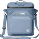 CORE Magnetic Leak Proof Soft Cooler with Waterproof Zipper | Insulated Bag Portable Ice Chest Box | Best Soft Cooler for Food & Beverages for Tailgating, Car Camping, Travel, and Family Beach Picnics, 36 Can