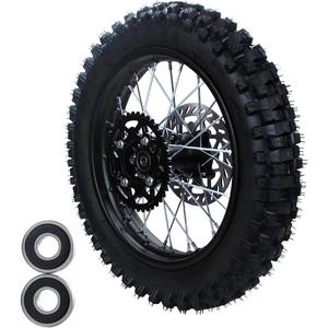 12-15MM axle 14" Rim tube tire Complete rear wheel For small Dirt Pit Bike Trail 90/100-14 3.00-14 Wheel Rim Tire Fits 125-160cc Pit Dirt Bike TTR SSR BBR Includes Brake Rotor and Sprocket