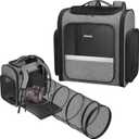 Pawtners Cat Carrier Backpacks Expandable Cat Backpack with Breathable Mesh, Pet Carrier Backpack for Cats Small Dogs Puppies Up to 18 Lbs, Dog Carrier Backpack for Travel Hiking Camping Outdoor (15.7"L x 12.6"W x 15.0"H, Grey with Tunnel)
