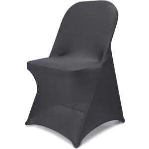 Stretch Folding Chair Covers 10pcs Spandex Chair Covers Protector for Wedding Party Dining Banquet, Washable Universal Fitted Chair Slipcovers for Celebration Birthday (Grey, 10pcs)
