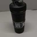 BlenderBottle Strada Shaker Cup Insulated Stainless Steel Water Bottle with Wire Whisk, 24Ounce, Black