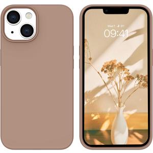 GUAGUA Compatible with iPhone 14 Case, iPhone 14 Silicone Case, Soft Gel Rubber Slim Lightweight Thin Microfiber Lining Cushion Texture Cover Shockproof Protective Phone Case for iPhone 14,Light Brown (Khaki)
