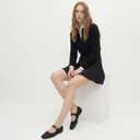 VOLEECE Mesh Ballet Flats for Women Buckle Strap Round Toe Mary Jane Flats Slip On Comfortable Casual Dress Ballerina Shoes, 9