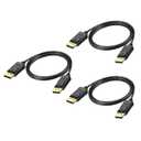 DisplayPort to DisplayPort Cable 3-Pack, 6 Feet, 4K Display Port DP to DP Cord 6FT [4K60Hz, 2K165Hz, 2K144Hz] Compatible with All Display Port Devices