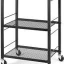 LIANTRAL 3 Tier Rolling Cart, Brown Kitchen Carts on Wheels with Storage, Multifunctional Utility Cart for Kitchen, Bathroom, Living Room, Bar, Office (Medium)