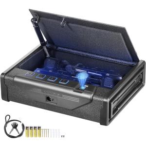 VEVOR Gun Safe for Pistols, Biometric Gun Safe with Three Quick Access Ways of Fingerprints, Passwords and Keys, Handgun Safe for 1 Pistol for Home, Bedside, Nightstand, Wall