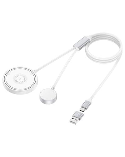 2 in 1 for Samsung Phone and Watch Charger Magnetic Phone Charger for Galaxy S26 S25 S24 Ultra S23 Galaxy Buds3 Pro/3/2 Pro/2 Samsung Watch Charger Cable for Samsung Galaxy Watch8 Classic/8/7/6/5/4/3