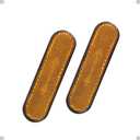 Stick-on Front Fork Leg Reflectors - Safety Spoke Reflective Quick Mount Custom Accessories Adhesive Reflector for Motorcycle Handle, Cylindrical, Bicycle and Bike (Oval) (51. Amber - 3.93*0.91 inch, 2pcs)