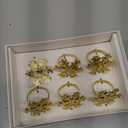 Folkulture Christmas Napkin Rings | Set of 5 Golden Colour Napkin Rings for Christmas Table Decorations | Napkin Holder for Xmas Decorations | Holiday and Festive Gifts Set | Snowflake