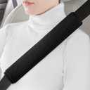 LACDL Extra Long Seatbelt Cover Super Soft Furry for Adults Kids Women & Men, Thick Plush Full Car Seat Belt Strap Cushion, Fluffy Shoulder Pad Protector, Auto Interior Accessories, Black, 13in, 2pcs