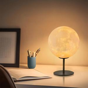 Moon Lamp Bedside Table Lamp for Bedroom, Dimmable Moon LED Night Light with 30 Modes, Desk Lamp Nightstand Lamp for Living Room, Office, Dorm, Kids Room, Birthday Gifts for Kids, Boys, Girls, Teens