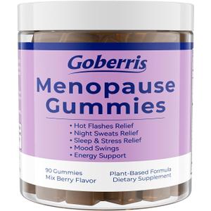 2 x Menopause Gummies, with Black Cohosh, Ashwagandha, Relief for Hot Flashes, Night Sweats, Mood Swings, Support Hormone Balance & Sleep, Hormone-Free, Sugar Free, Pectin, Mix Berry, 90