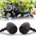 DREAMIZER Motorcycle Turn Signal Lights Black Bullet Driving Indicator Lights Brake Lamp Compatible with Intruder Volusia VS 700 750 800 1400 1500 - Red Light