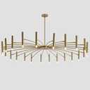 KCO Lighting Mid Century Modern Gold Sputnik Chandelier 24-Light Antique Brushed Brass Large LED Chandeliers Farmhouse Hanging Semi Flush Mount Ceiling Light Kitchen Island Dining Pendant Lights