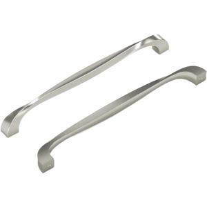 Hickory Hardware 1 Pack Solid Core Kitchen Cabinet Pulls, Luxury Cabinet Handles, Hardware for Doors & Dresser Drawers, 8-13/16 Inch (224mm) Hole Center, Satin Nickel, Twist Collection (8-13/16 Inch (224mm) Center to Center)