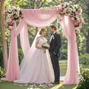 Wedding Arch Draping Fabric, 29" x 20ft Blush Sheer Curtains Wedding Decorations for Ceremony, 6.7 Yards Blush Chiffon Draping Fabric Backdrop