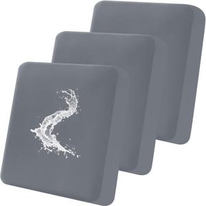 Smiry Waterproof Couch Cushion Covers, Stretch Washable Sofa Cushion Cover, Soft Sofa Slipcover Elastic Non-Slip Furniture Protector for Pets, Kid (3 Pack, Dark Grey)