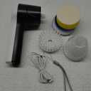 Electric Spin Scrubber, Cordless Shower Scrubber with Battery Level Display, 2 Speeds Electric Scrubber for Cleaning with 6 Replaceable Heads, Cleaning Brush for Bathroom/Sink/Window (White)