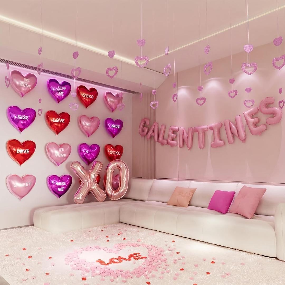 Happy Galentines Day Decorations for Party Supplies, Heart Galentines Balloons, Galentines Banner, Galentines Decor, Valentines Galentines Decorations