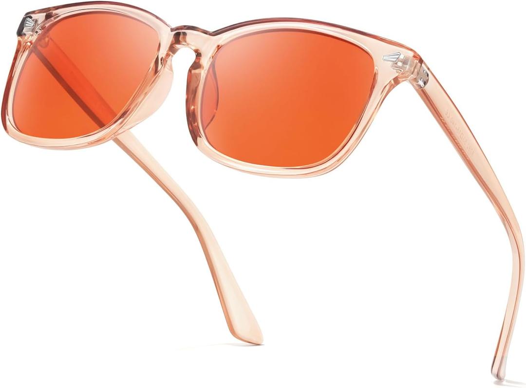 TJUTR 99.9% Blue Light Blocking Sleep Glasses, Professional 2.0 AR Coatings Amber Lens for Computer Reduce Eyestrain