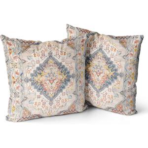 Snycler Set of 2 Boho Style Throw Pillow Cover Ethnic Design Pattern Short Plush Carpet Tribal Pattern Throw Pillow Case Cushion Cover Home Office Decorative Square 16x16 inch