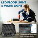 Leddictive 2 Pack LED Flood Lights Outdoor, 50W 5000LM Super Bright Floodlight Outside Work Light with 5.9FT Plug, IP65 Waterproof 6000K Outdoor LED Flood Light for Garage, Yard, Lawn, Garden