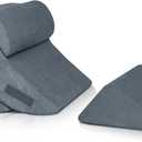 Lunix Replacement Cover for LX5 4pcs Wedge Pillow Set, Foam not Included - Navy Plush