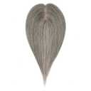 Elailite Hair Toppers for Women Real Human Hair Topper Thinning Thin 5.1"x2.8" Silk Base Clip in Remy Hairpieces 18 Inch White Blonde mix Grey