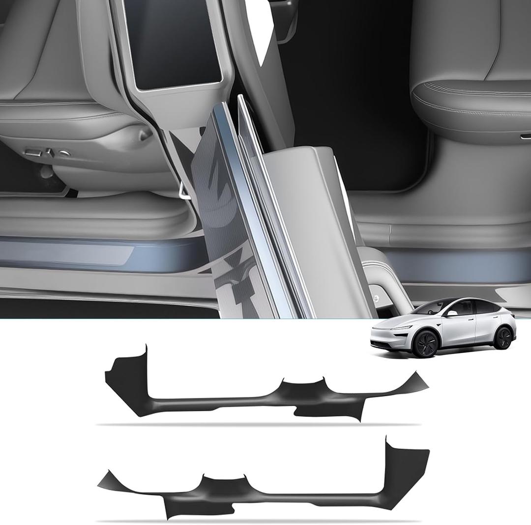 Door Entry Guard for Tesla Model Y Juniper 2026, 1 Piece Full-Length Threshold Protector, Seamless No Gap Design, Scratch-Resistant Anti-Kick Sill Guard, Waterproof TPE 2PCS Set