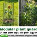 8 Pack Extra Tall Plant Protectors from Animals, 12"x24" Wire Garden Cages for Large Plants Shrubs, 2mm Heavy Duty Metal Mesh Guard for Deer Rabbits, Reusable Garden Protection with Stakes