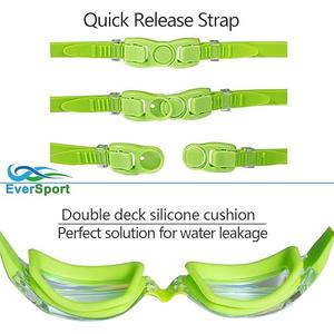 EverSport Kids Swim Goggles, Swimming Goggles for Children Teens, Anti-Fog Anti-UV Youth Swim Glasses for Age4-16 (Green)