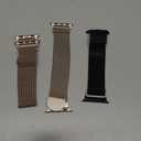 BELONGME 3 Pack Mesh Loop Compatible with Apple Watch Bands for Women Men 40mm 41mm 38mm 42mm 44mm 45mm 49mm 46mm Series 11 10 9 8 7 6 5 4 Ultra3 SE3 2, Stainless Steel Metal Magnetic Strap for iWatch (Starlight+Black+Rose Gold)