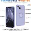 13peas Case for iPhone 14 (2022 Released), Silicone case with Ring 360rotatable Kickstand Cover Support Magnetic Car MountProtective Cover with Strap Lanyard (Lavender)