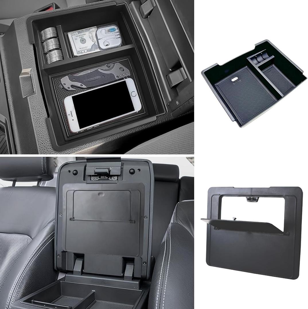 2PCS Centre Console Organizer Tray for Toyota 2024 2025 Tacoma(4th Gen) Accessories Armrest Storage Box and Hidden Storage Box Secret Compartment