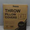 NEATERIZE Premium Velvet Pillow Covers 24x24 Dusty Blue - Washable Decorative Fabric Throw Pillow Covers for Couch or Bed - Set of 2