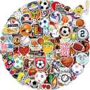pcnearty 300 Pcs Sport Stickers for Kids, Sport Water Bottle Stickers, Vinyl Waterproof Laptop Sticker for Water Bottle, Bulk Sticker Packs for Boys Kids Classroom Prizes for Elementary Students