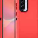 for Samsung Galaxy A37 5G Case Heavy Duty Protective Shockproof Dropproof 3-Layer Full Body Protection [Without Screen Protector] Tough Rugged Cover for Galaxy A37 5G,Red/Black