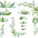 SUPERDANT Green Plants Wall Decals 2 Sheets/Set Vines Branches Leaves Wall Sticker Removable Vinyl Art Mural Decals for Living Room Bedroom Balcony Corridor Window TV Entrance Door Mirror Decor