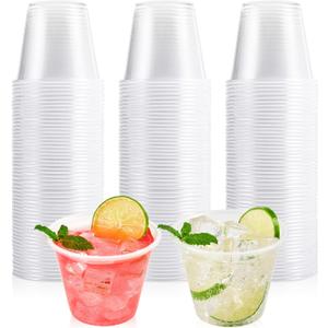 Lilymicky 300 Pack 9 oz Disposable Clear Plastic Cups, 9 Ounce Party Cups for Cocktail, Parties, Picnics, and Events