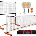 Zdgao Small Pickleball Net Set- 10FT Mini Pickleball Net, 4FT Adjustable Height Dink Training Rebounder Net with Outdoor Pickleballs, Paddles Set of 2 and Carry Bag for Driveway, Backyard