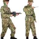 GIFTINBOX Army Costume for Boys, Kids Military Costumes with Military Vest, Soldier Boy Costume with Army Toy Accessories, Halloween Costumes for Boys Kids M( 6-8y Ht.45-50in )