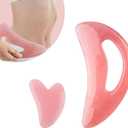 FDKJEJC Body Gua Sha Tool Cellulite Guasha Tool for Body Large Body Massage Tools (Natural Resin) Lymphatic Drainage Tool Guasha Tool for FaceBack, Legs, Women's Body Shaping Tools (Pink)