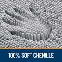 OLANLY Bathroom Rugs 30x20, Extra Soft Absorbent Chenille Bath Rugs, Rubber Backing Quick Dry, Machine Washable Bath Mats for Bathroom Floor, Tub and Shower, Home Decor Accessories, Light Grey