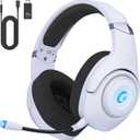 Wireless Gaming Headset for PS5, 2.4GHz Gaming Headphones Wireless with Noise Canceling Microphone for PC, PS4, Fortnite & Call of Duty/FPS Gamers, 40Hr Battery Gamer Headset for PC, Frosty White
