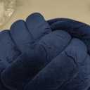 Decorative Throw Knot Pillow Ball for Home Chair Sofa Couch Bed Aesthetic Round Velvet Knotted Pillow Cushion (Navy Blue, 8 inches)