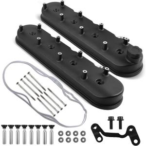 LS Cast Aluminum Tall Valve Covers w/Coil Mounts for LS1/ LS2/ LS3/ LS6/ LS7 or Similar Soils with 72mm Bolt Spacing - Black