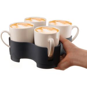Muldale Reusable Drink Carrier 4 Cup - UK Made Drink Caddy Portable Mug Carrier - Sturdy RV Cup Organizer and Travel Coffee Tray - Spill Resistant - Perfect for Camping