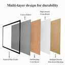 Bulletin Board 40 x 30 Inch, Cork Board for Walls, Wood Framed Bulletin Boards with Grey Canvas, Wall Mounted Corkboard for Office School Home Decorative