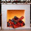 Tuanse 8 Pcs 8.7 in Flameless Fireplace Log Light Fake Fire Flame Camping Decoration Flameless Fireplace LED Light Fake Fire Log for Home Christmas Winter Indoor Outdoor Party Decor