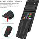 Case for Pixel 6A Case, Google 6A GB62Z Case with Wallet Cover Detachable Card Holder, Built-in Kickstand Shockproof Protective Phone Cover for Google Pixel 6A Black